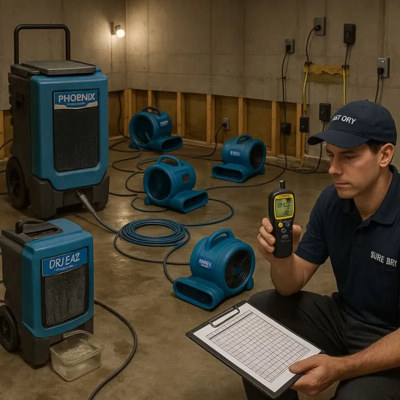 Structural Drying and Dehumidification process in Akron, CO